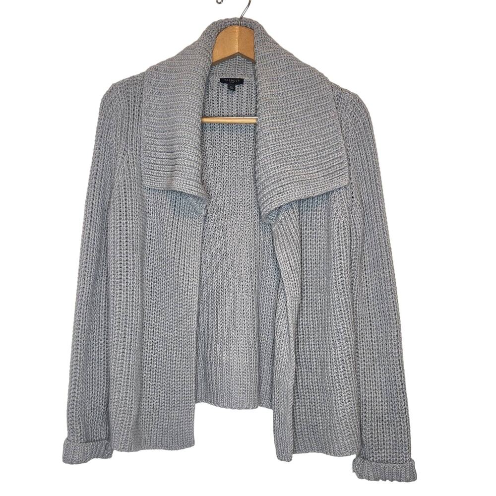 Talbots Small Petite Open Front Cotton Knit Cardigan